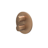 Afbouwdeel IVY Bond Inbouwthermostaat 2-weg Met Rond Rozet Geborsteld Mat Koper PVD