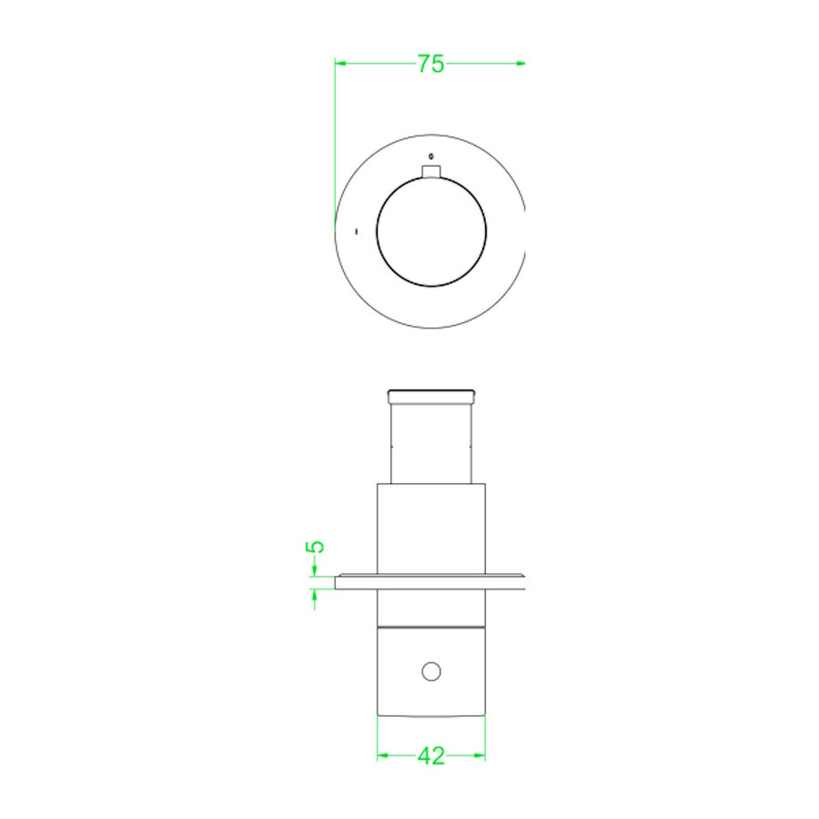 Afbouwdeel IVY Concord Doorstroom inbouwstopkraan Symmetry Met Rond Rozet Geborsteld RVS316