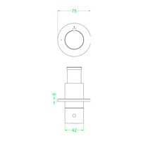 Afbouwdeel IVY Concord Doorstroom inbouwstopkraan Symmetry Met Rond Rozet RVS316 Geborsteld Mat Koper PVD