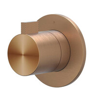 Afbouwdeel IVY Tribe Doorstroom inbouwstopkraan Symmetry Met Rond Rozet Geborsteld RVS316 Mat Koper PVD