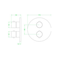 Afbouwdeel IVY Bond Inbouwthermostaat 1 Stopkraan Met Rond Rozet Chroom