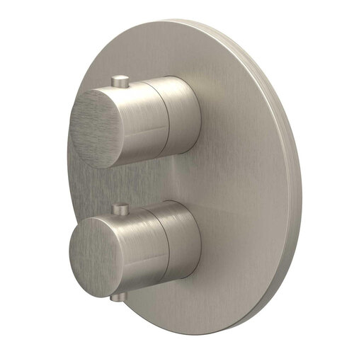 Afbouwdeel IVY Bond Inbouwthermostaat 1 Stopkraan Met Rond Rozet Geborsteld Nickel PVD 