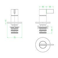 Afbouwdeel IVY Pact Inbouw douchemengkraan Met Ronde Rozet Geborsteld Mat Goud PVD