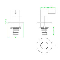 Afbouwdeel IVY Pact 2-Weg Stop-Omstel Chroom