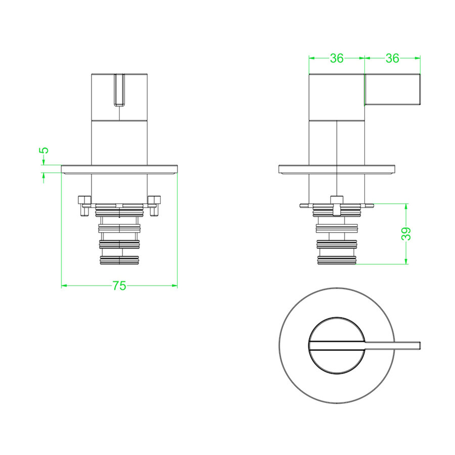 Afbouwdeel IVY Pact 2-Weg Stop-Omstel Chroom