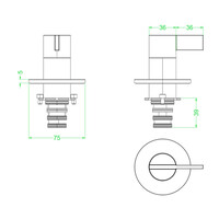 Afbouwdeel IVY Pact 2-Weg Stop-Omstel Mat Zwart PED