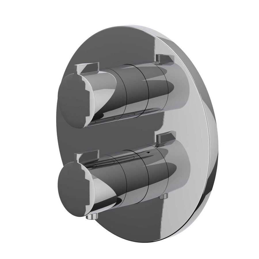 Afbouwdeel IVY Pact Inbouwthermostaat Symmetry 2-Weg Stop-Omstel Met Rond Rozet Chroom