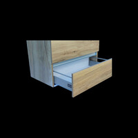 Onderkast Sanilux Trendline Met Greeplijst Aluminium 120x47x52 Cm Naturel Oak