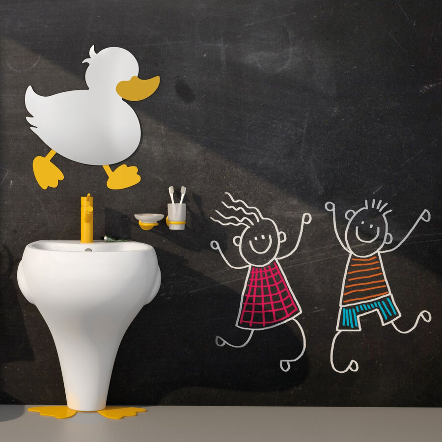 Spiegel BWS Ducky Eendvorm 54.5 x 50.5 Cm Geel