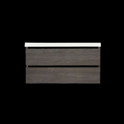 Onderkast Sanilux Trendline Met Greeplijst Mat Zwart 120x47x52 Cm Silver Oak 