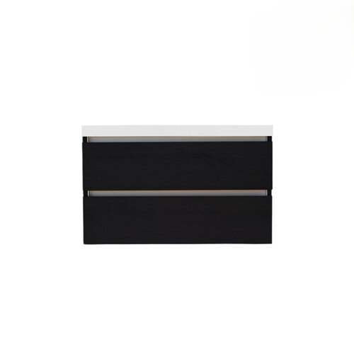 Onderkast Trendline Met Greeplijst Aluminium 100x47x52 Cm Black Oak 