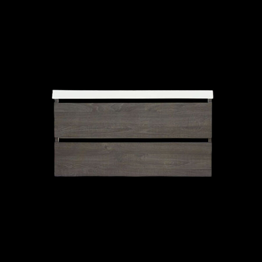 Onderkast Sanilux Trendline Met Greeplijst Mat Zwart 100x47x52 cm Silver Oak