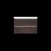 Sanilux Onderkast Sanilux Trendline Met Greeplijst Aluminium 80x47x52 Cm Brown Oak