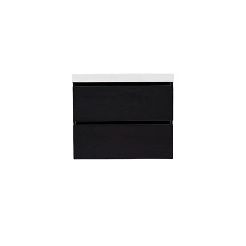 Onderkast Sanilux Trendline Met Greeplijst Mat Zwart 60x47x52 Cm Black Oak 