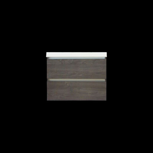 Onderkast Sanilux Trendline Met Greeplijst Aluminium 60x47x52 Cm Silver Oak 