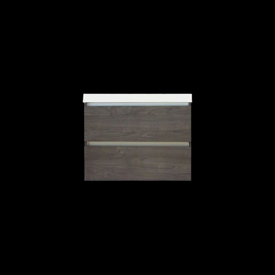 Onderkast Sanilux Trendline Met Greeplijst Aluminium 60x47x52 Cm Silver Oak