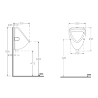 Urinoir Sapho Isvea Met Boveninlaat Keramiek  32x45x31 Cm Wit