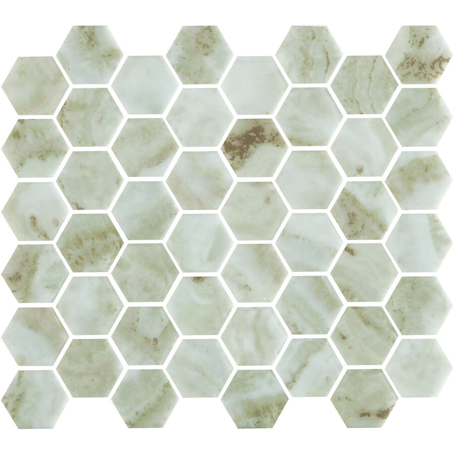 Mozaïek Valencia 27.8x32.5 cm Recycled Glas Verde Marble Print (Prijs per M2)