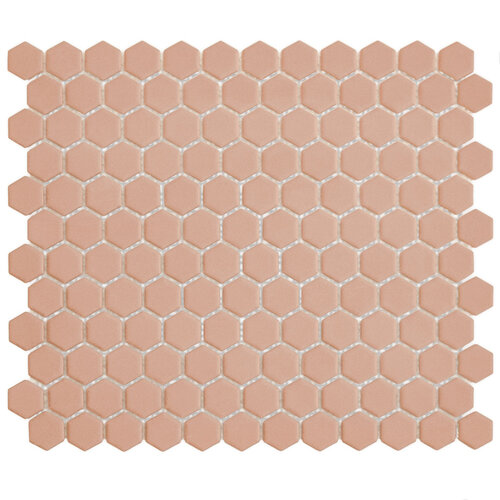 Mozaiek Tegel Hexagon 26x30 cm Mat Royal Peach (Prijs per M2) 
