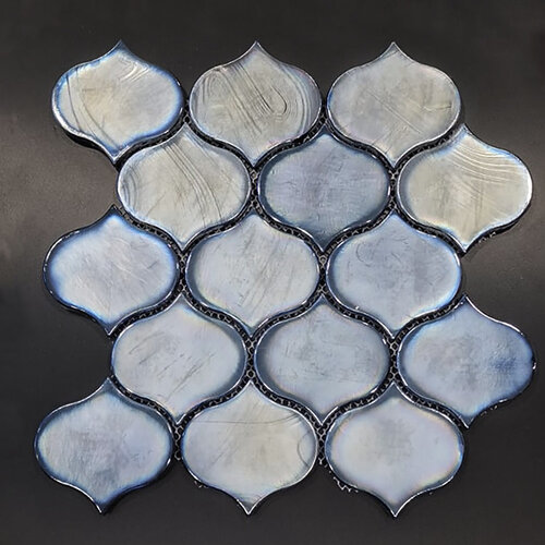 Mozaïek Valkery Arabesque 26,4 x 28,3 cm Glas Blue (Prijs Per Vel) 