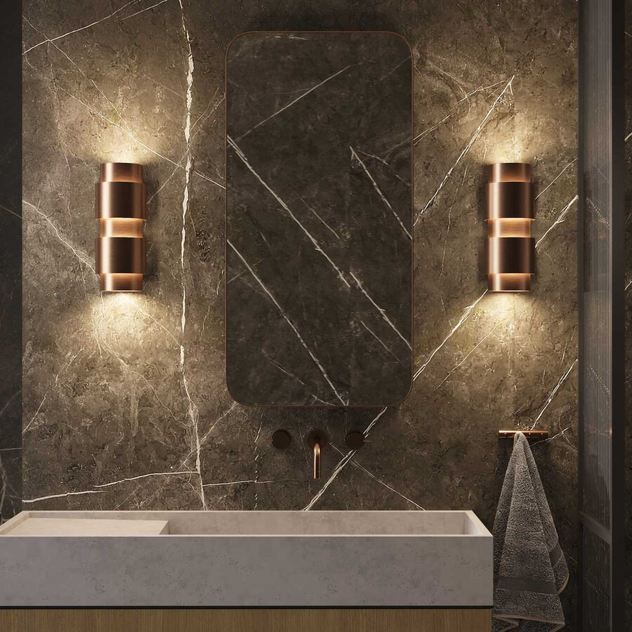 Wandlamp Martens & Meijer Sofia 26x10 Cm Rond Geborsteld Goud