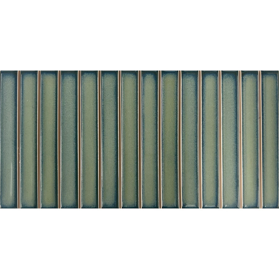 Mozaïek Stardos Bars 12.5x25 cm Glossy Green (Prijs per M2)