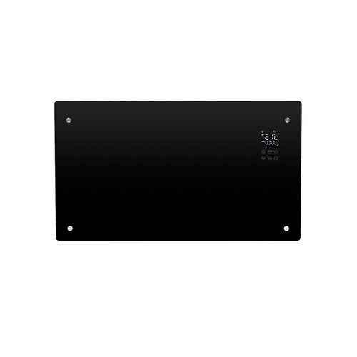 Convector Verwarming Eurom Alutherm Verre 1500W Voor in de Badkamer met Wi-Fi en Glazen Behuizing Zwart 