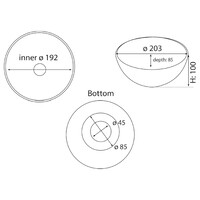 Waskom BWS Nox Mini 20 cm Solid Marmo Glans Wit