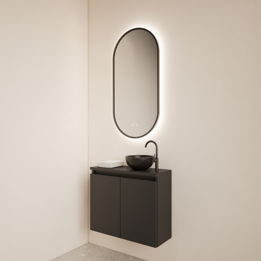 Fonteinmeubel BWS Meadow 60x50 cm Mat Zwart Incl. Topplaat