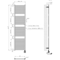 Elektrische Radiator Wiesbaden Elara 181.7x45 Cm Smart Wifi Mat Zwart