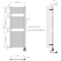 Elektrische Radiator Wiesbaden Elara 118.5x45 Cm Smart Wifi Mat Zwart
