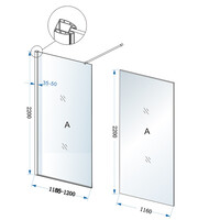 Inloopdouche BWS Loek 120x220 Cm 8 Mm Nano Coating Helder Glas Chroom