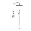 Sanilux Doucheset Inbouw Deluxe Sanilux Giles Met Box Thermostaat Douchekop 25 cm Rond Geribbelde Knop Chroom