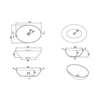 Waskom Luca Sanitair Tate 57,5x41x14,2 cm Solid Surface Castagno