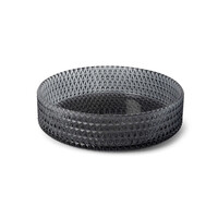 Waskom Luca Sanitair Vetro Rond 39,5x39,5x11 Transparant Glas Incl. Wastafelhouder Smoke