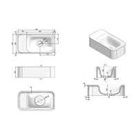 Fontein Luca Sanitair Lea 42x22x12 cm Solid Surface Zonder Kraangat Mat Wit