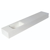 Luca Sanitair Fontein Luca Sanitair Lea 120x22x12 cm Mineral Stone Links Zonder Kraangat Glans Wit
