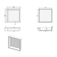 Inbouwnis Luca Sanitair Luva 29,5x29,5x7 cm Solid Surface Mat Antraciet