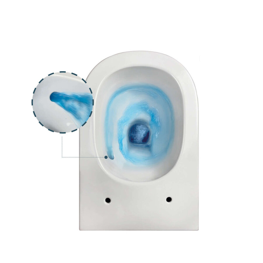 Wandcloset Globo Lalita 54x36 cm Cleanstorm Glans Wit