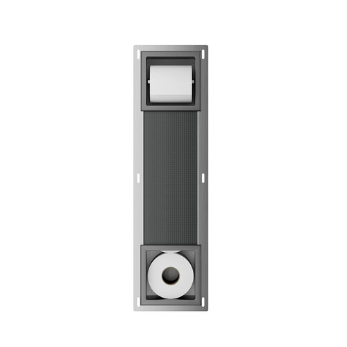 Toiletrolhouder Zonder Klep en Reserverolhouder Inbouw BWS Milan Gunmetal 