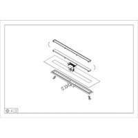 Douchegoot met Tegelrooster en Flens BWS Roos 90x7 Cm Geborsteld Messing