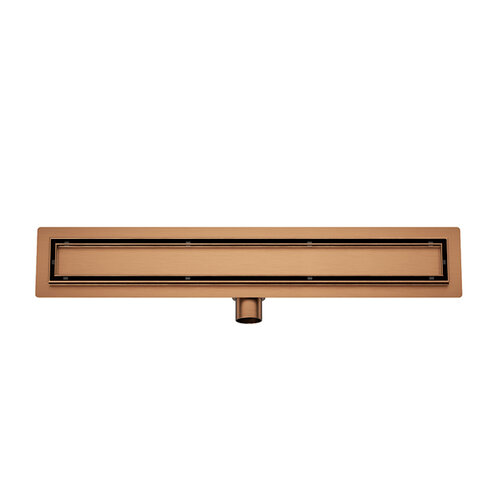 Douchegoot met Tegelrooster en Flens BWS Roos 80x7 Cm Geborsteld Brons Koper 