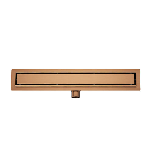 Douchegoot met Tegelrooster en Flens BWS Roos 100x7 Cm Geborsteld Brons Koper 