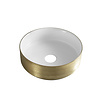 Wiesbaden Waskom Wiesbaden Mondri 36x36 Cm Rond Geborsteld Goud / Glans Wit