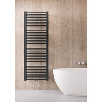 Designradiator Instamat Rim 170x50 cm 6 Aansl. 1/2" Incl. Wandconsoles Zwart