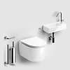 Clou Toilet met fontein en Accessoires Clou InBe Glanzend Wit