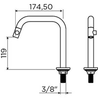 Fonteinset Clou Mini Wash Me Incl. Toebehoren 7x56 Cm Mat Zwart