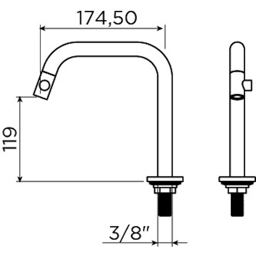 Fonteinset Clou Mini Wash Me Incl. Toebehoren 7x56 Cm Mat Zwart