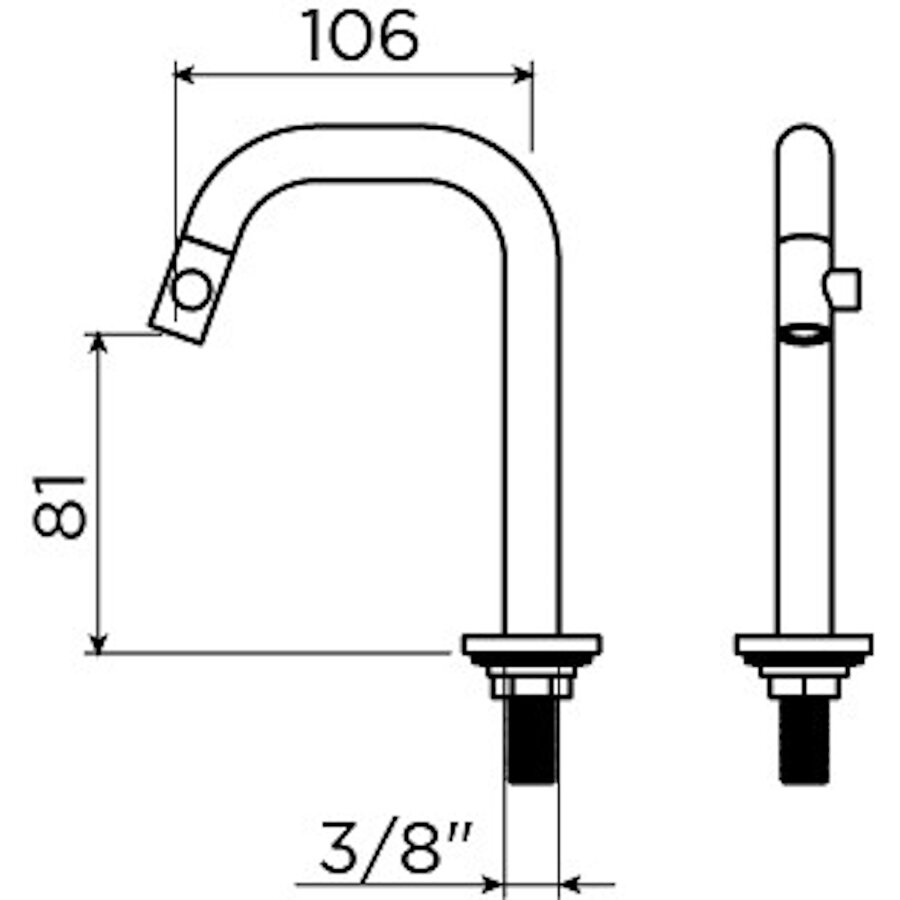 Fonteinset Clou Vale Incl. Toebehoren 7x38 Cm Glanzend Wit