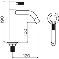 Fonteinset Clou Vale Incl. Toebehoren 7x38 Cm Mat Zwart